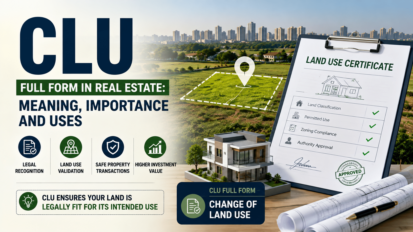 CLU full form in real estate showing land use and property classification