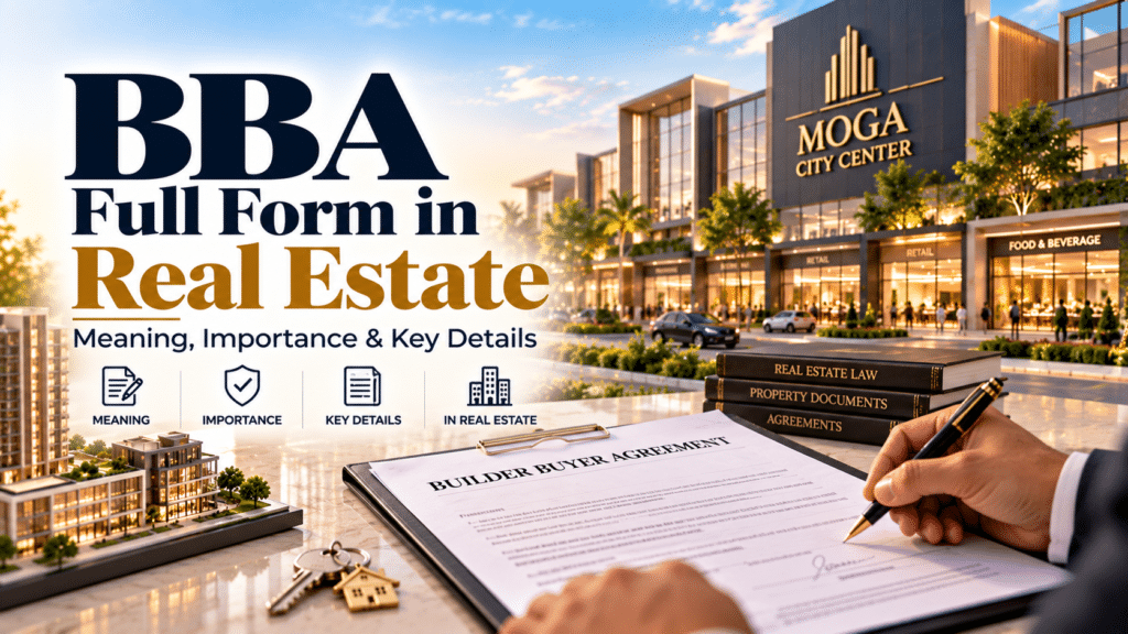 BBA full form in real estate showing a Builder Buyer Agreement and property purchase documents